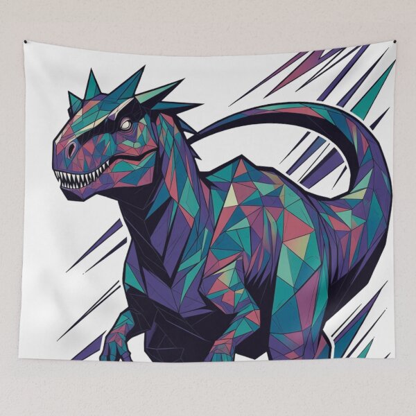 Item preview, Abstract Neon Geometric T-Rex Dinosaur designed and sold by JonelleTshirts.
