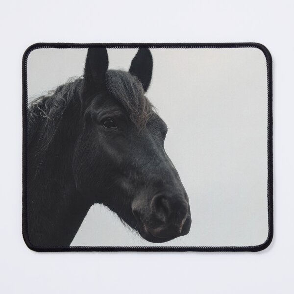 Item preview, Black horse stands against gray sky designed and sold by anytka.
