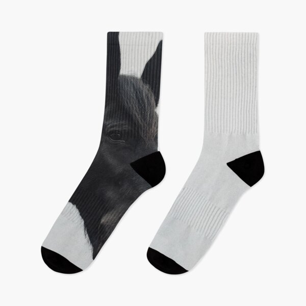 Item preview, Black horse stands against gray sky designed and sold by anytka.
