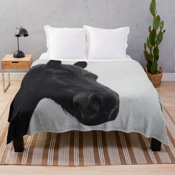Item preview, Black horse stands against gray sky designed and sold by anytka.