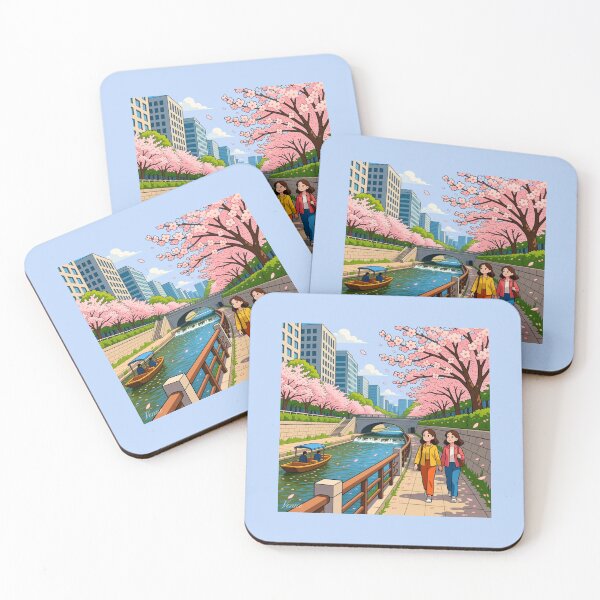 Item preview, Cheonggyecheon Winter Lights – 3D Comic Snowy Night Scene,   designed and sold by PaintMeWorld.