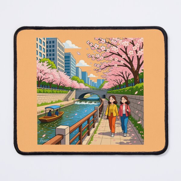Item preview, Cheonggyecheon Winter Lights – 3D Comic Snowy Night Scene,   designed and sold by PaintMeWorld.