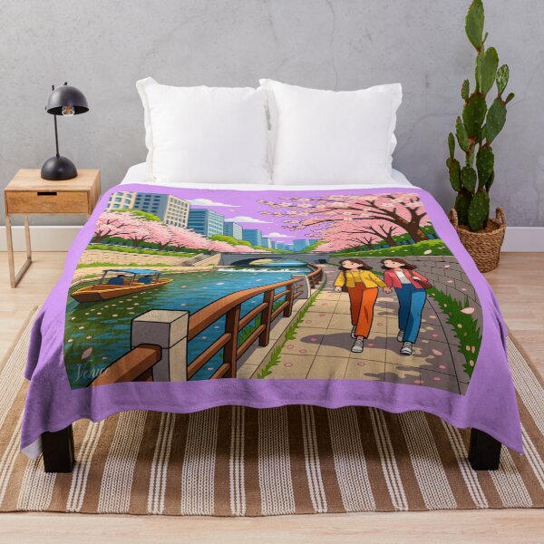 Item preview, Cheonggyecheon Winter Lights – 3D Comic Snowy Night Scene, designed and sold by PaintMeWorld.