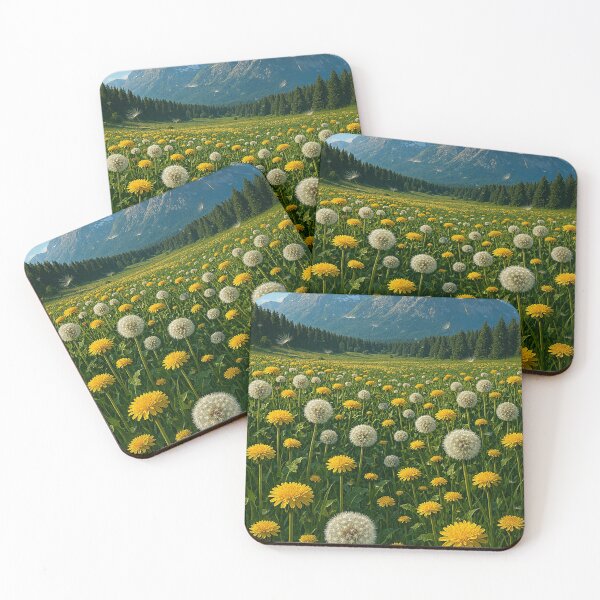 Item preview, Hyper-Realistic Dandelion Field With Majestic Mountain Peaks designed and sold by Eric’s Creative Corner.
