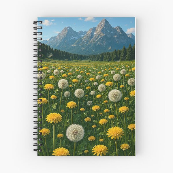 Item preview, Hyper-Realistic Dandelion Field With Majestic Mountain Peaks designed and sold by Eric’s Creative Corner.