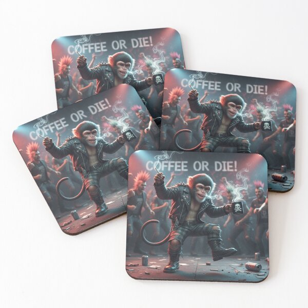 Item preview, Caffeinated Punk Monkey Rebellion designed and sold by Skullet-Designs.