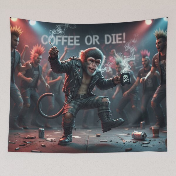 Item preview, Caffeinated Punk Monkey Rebellion designed and sold by Skullet-Designs.