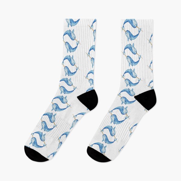 Item preview, Blue Narwhal Duo – Whimsical Ocean Art designed and sold by Rutvain.