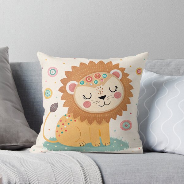 Item preview, Whimsical Patterned Lion Print | Colorful Kids & Playroom Wall Art  designed and sold by asliberry.