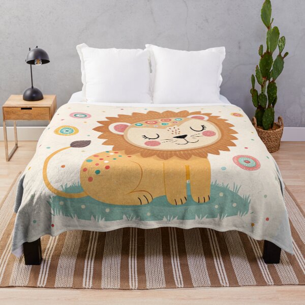Item preview, Whimsical Patterned Lion Print | Colorful Kids & Playroom Wall Art  designed and sold by asliberry.