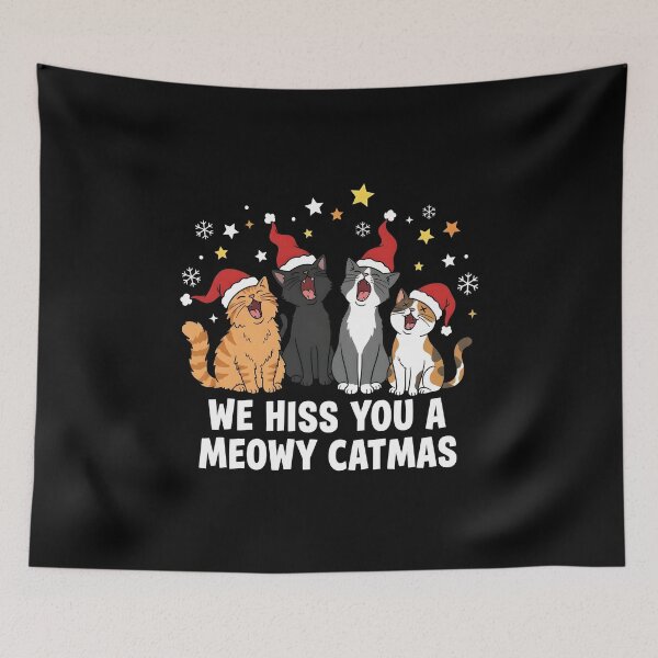 Item preview, We Hiss You A Meowy Catmas, funny cat lover Christmas gift, festive holiday kitty humor graphic tee designed and sold by saloui.