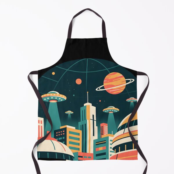 Item preview, Retro Futuristic UFO Cityscape designed and sold by Ambient Mind Design.
