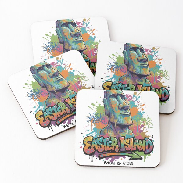 Item preview, Moai – Guardians of Easter Island - Vibrant Graffiti Design designed and sold by Earth Celebration Designs.