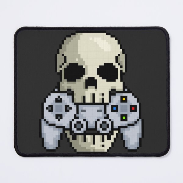 Item preview, Gamer skull, pixel art illustration designed and sold by Judith RS.