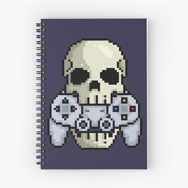 Item preview, Gamer skull, pixel art illustration designed and sold by Judith RS.