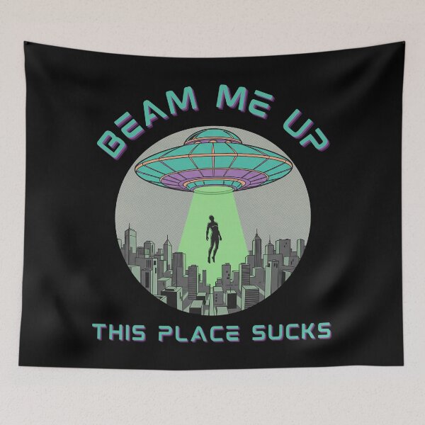 Item preview, Beam Me Up – Retro Sci-Fi Abduction Design designed and sold by JB-designstudio.