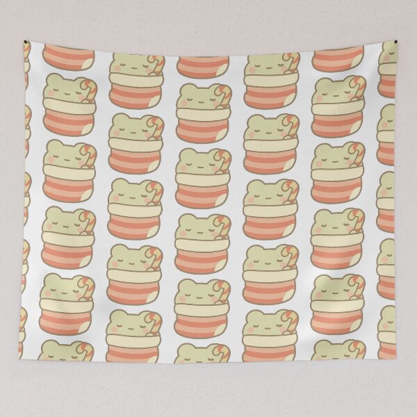 Item preview, Kawaii Mochi Christmas Stocking Frog Sticker designed and sold by BluesSketchbook.