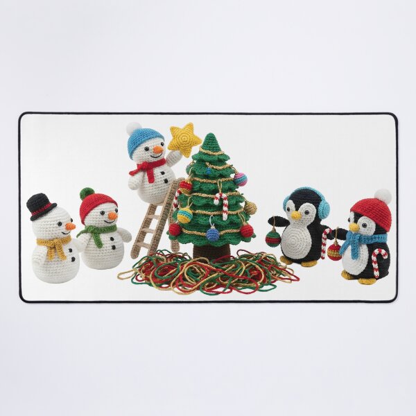 Item preview, Crochet Christmas Tree Decorating - Cute Amigurumi Snowmen and Penguins designed and sold by TANKLI.