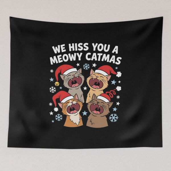 Item preview, Cool Holiday Cat Shirt We Hiss You A Meowy Catmas, cat lover Christmas gift, festive kitty humor graphic tee designed and sold by saloui.