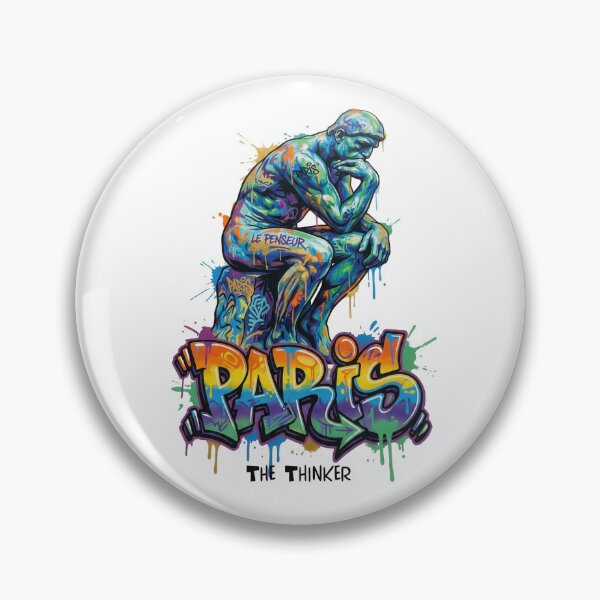Item preview, The Thinker – Rodin's timeless gesture – Vibrant Graffiti Design designed and sold by Earth Celebration Designs.