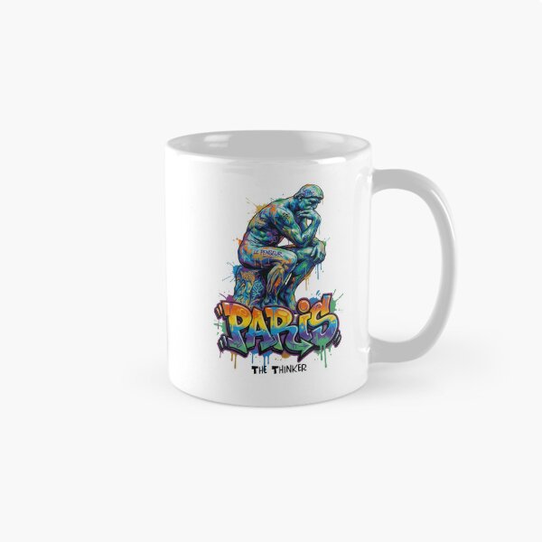 Item preview, The Thinker – Rodin's timeless gesture – Vibrant Graffiti Design designed and sold by Earth Celebration Designs.