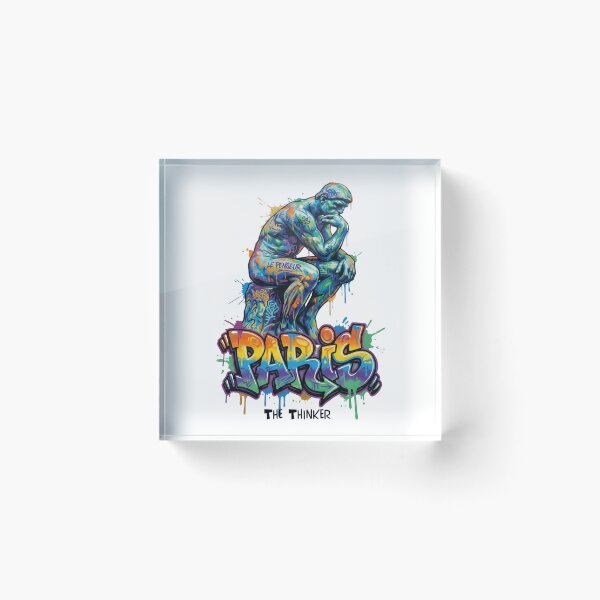 Item preview, The Thinker – Rodin's timeless gesture – Vibrant Graffiti Design designed and sold by Earth Celebration Designs.