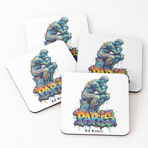 Item preview, The Thinker – Rodin's timeless gesture – Vibrant Graffiti Design designed and sold by Earth Celebration Designs.