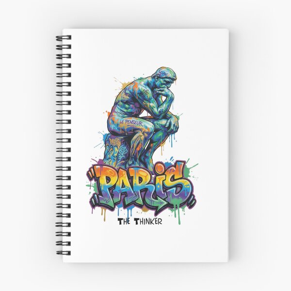 Item preview, The Thinker – Rodin's timeless gesture – Vibrant Graffiti Design designed and sold by Earth Celebration Designs.
