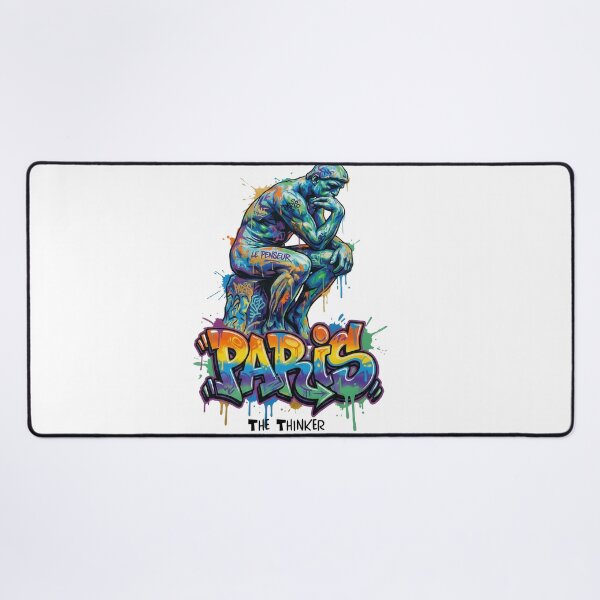 Item preview, The Thinker – Rodin's timeless gesture – Vibrant Graffiti Design designed and sold by Earth Celebration Designs.