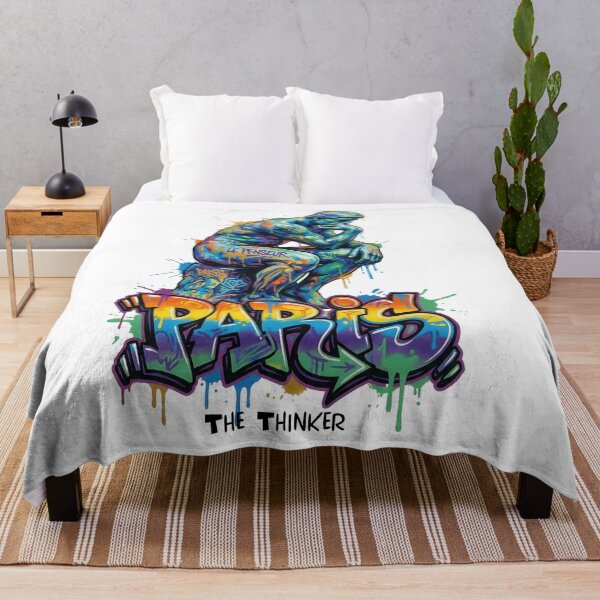 Item preview, The Thinker – Rodin's timeless gesture – Vibrant Graffiti Design designed and sold by Earth Celebration Designs.