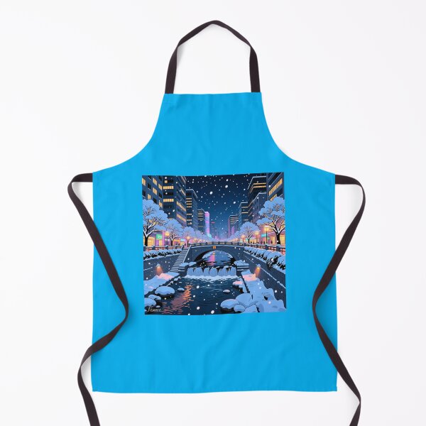 Item preview, Cheonggyecheon Winter Lights – 3D Comic Snowy Night Scene, designed and sold by PaintMeWorld.
