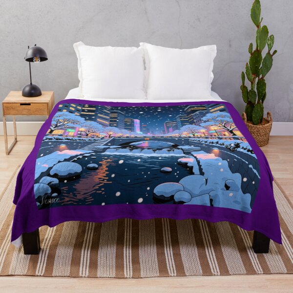 Item preview, Cheonggyecheon Winter Lights – 3D Comic Snowy Night Scene,   designed and sold by PaintMeWorld.
