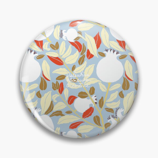 Item preview, White pomegranate on light blue background designed and sold by ValentinaAssenza.