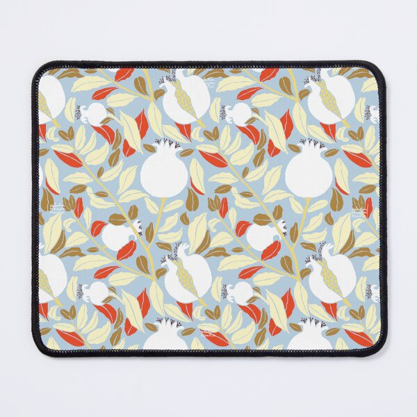Item preview, White pomegranate on light blue background designed and sold by ValentinaAssenza.
