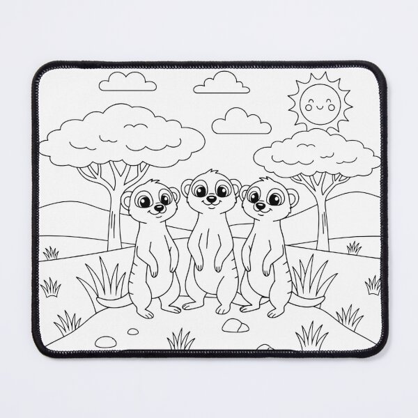 Item preview, Cartoon Meerkats COLOR ME designed and sold by HaarlemPinupParadise.