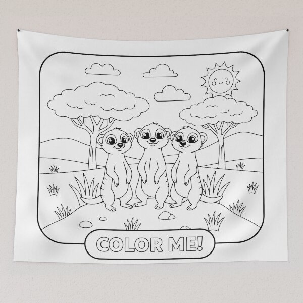 Item preview, Cartoon Meerkats COLOR ME  designed and sold by HaarlemPinupParadise.