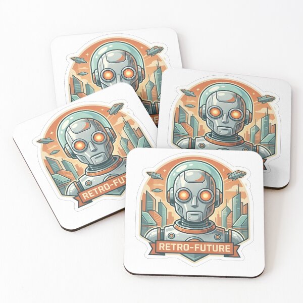 Item preview, Retro‑Future Robot City designed and sold by SweetbeStore.