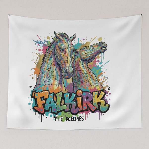 Item preview, The Kelpies – Steel Giants of Scotland - Vibrant Graffiti Design designed and sold by Earth Celebration Designs.