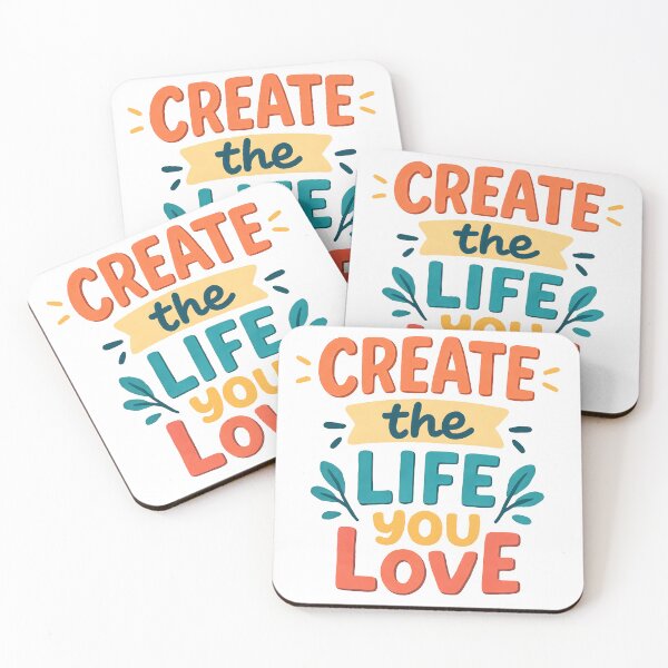 Item preview, Motivational Quote Create the Life You Love Colourful Design. designed and sold by The-T-In-Retro.