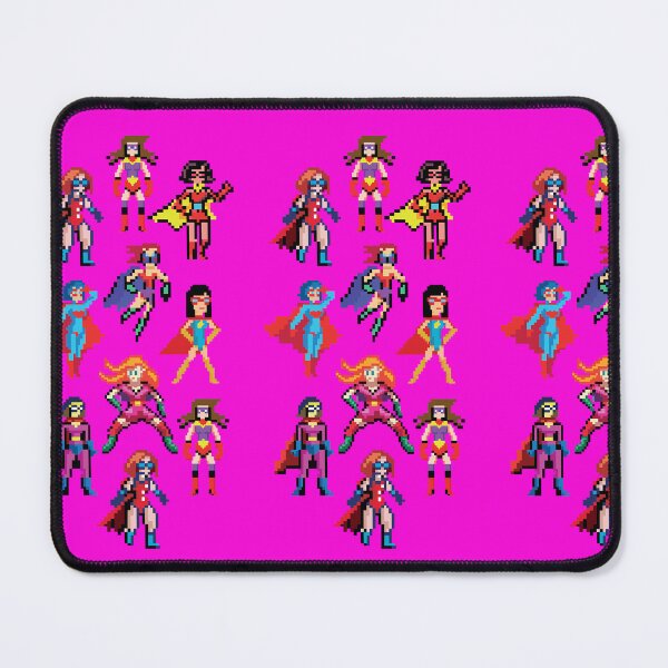Item preview, Pixel art pattern of female superheroes designed and sold by WAMTEES.
