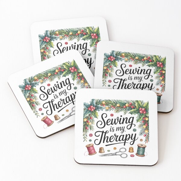 Item preview, Sewing Is My Therapy I Love Sewing with Christmas Theme designed and sold by AleksandraJac05.