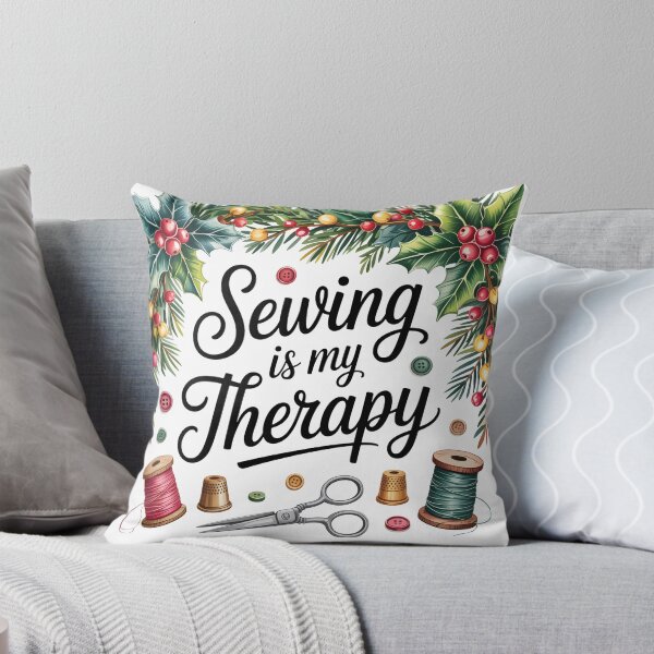 Item preview, Sewing Is My Therapy I Love Sewing with Christmas Theme designed and sold by AleksandraJac05.