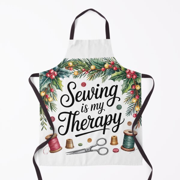 Item preview, Sewing Is My Therapy I Love Sewing with Christmas Theme designed and sold by AleksandraJac05.