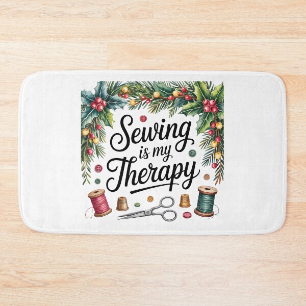 Item preview, Sewing Is My Therapy I Love Sewing with Christmas Theme designed and sold by AleksandraJac05.