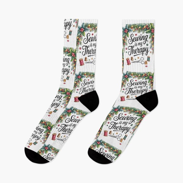 Item preview, Sewing Is My Therapy I Love Sewing with Christmas Theme designed and sold by AleksandraJac05.