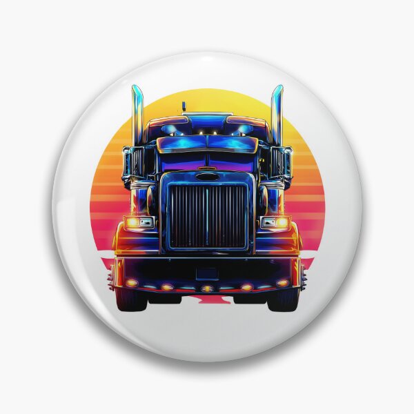 Item preview, Neon Synthwave Semi-Truck Front View designed and sold by DuncanMaxStar .