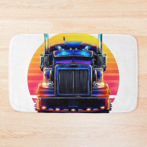 Item preview, Neon Synthwave Semi-Truck Front View designed and sold by DuncanMaxStar .