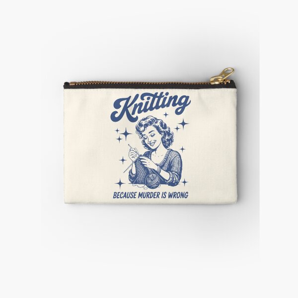 Item preview, Knitting Because Murder Is Wrong Sarcastic Housewife designed and sold by Y-Vibes.