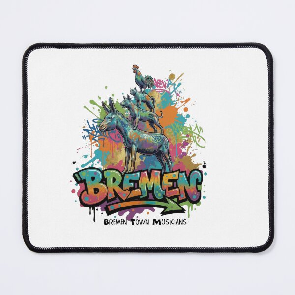 Item preview, Bremen Town Musicians – Fairy Tale in Bronze – Vibrant Graffiti Design designed and sold by Earth Celebration Designs.