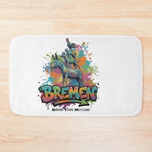 Item preview, Bremen Town Musicians – Fairy Tale in Bronze – Vibrant Graffiti Design designed and sold by Earth Celebration Designs.